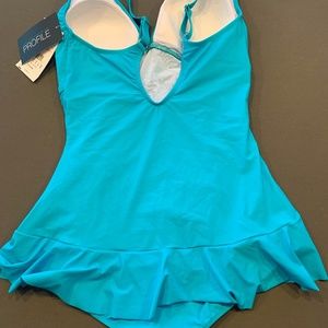 Your Profile Turquoise Blue SwimSuit with Skirt